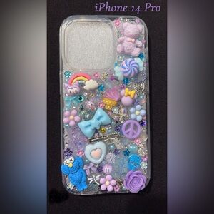Decorative iPhone 14 Pro Case - Purple and Blue